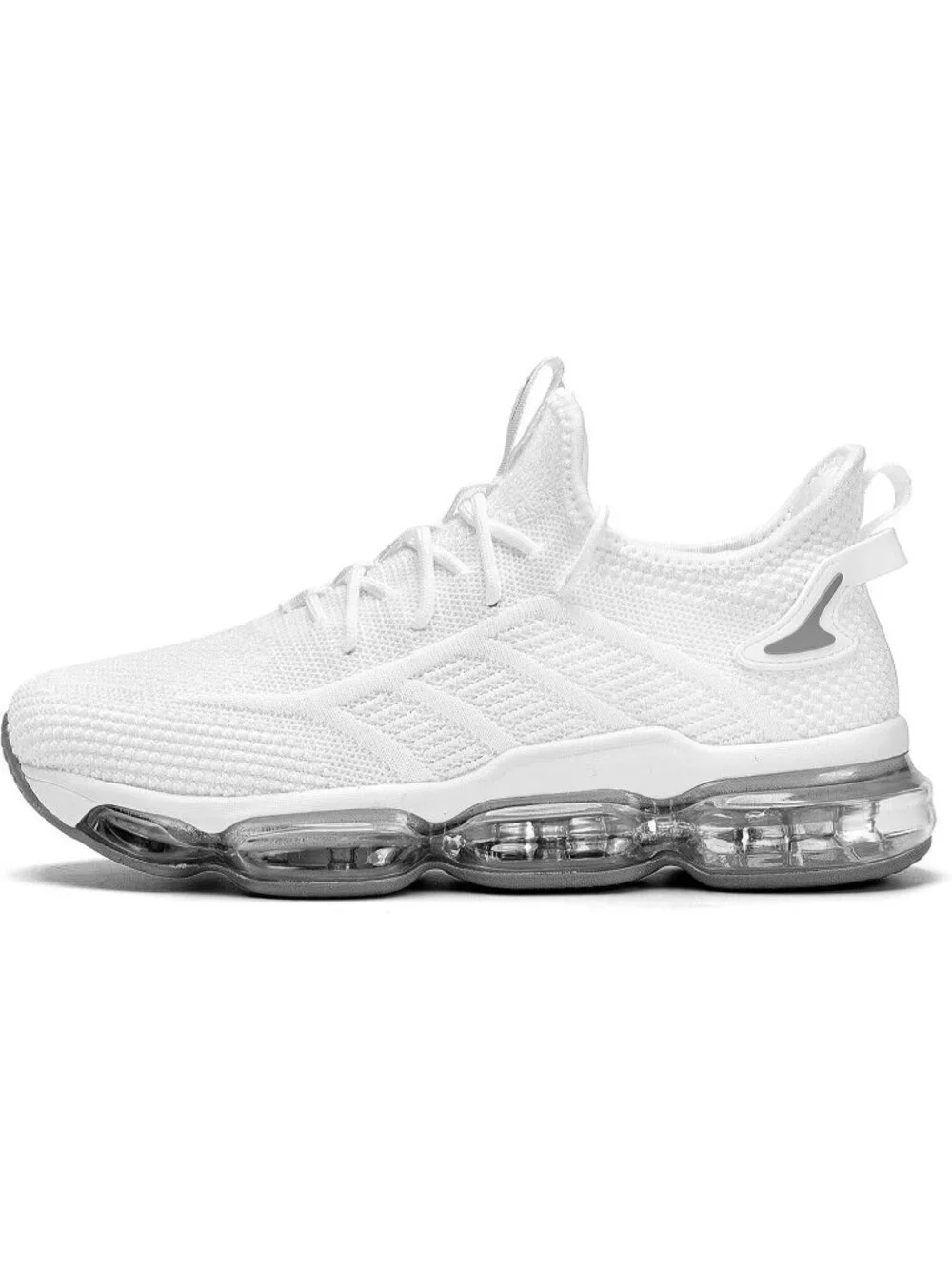 Men's White Running Shoes Fashion Air Cushion Slip on Walking Tennis Sneakers
